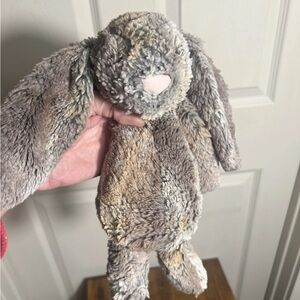 Jellycat Bashful Woodland Babe Bunny Plush Stuffed Grey Brown Small 11" Rabbit